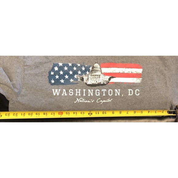 Washington DC Nation's Capitol Souvenir XL T-Shirt American Flag Gray Tee - Picture 5 of 6